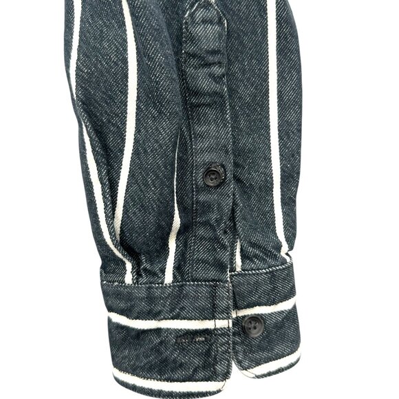 Topman Men's Blue and White Striped Button Down - Picture 4 of 8